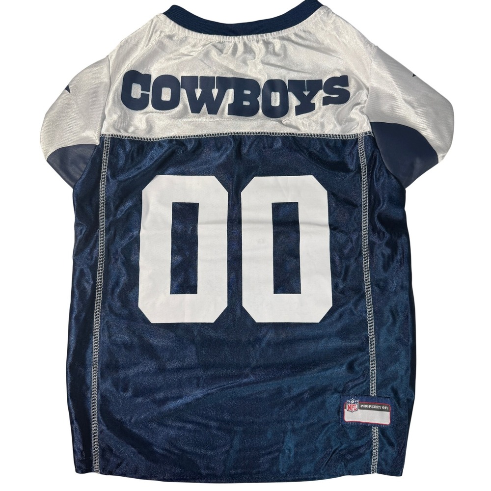 NFL Dallas Cowboys Pet Jersey XL Navy Blue White Mesh Dog Shirt‎